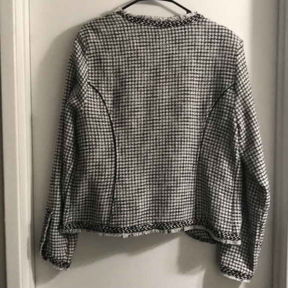 White House Black Market Houndstooth Tweed Jacket - Picture 4 of 5